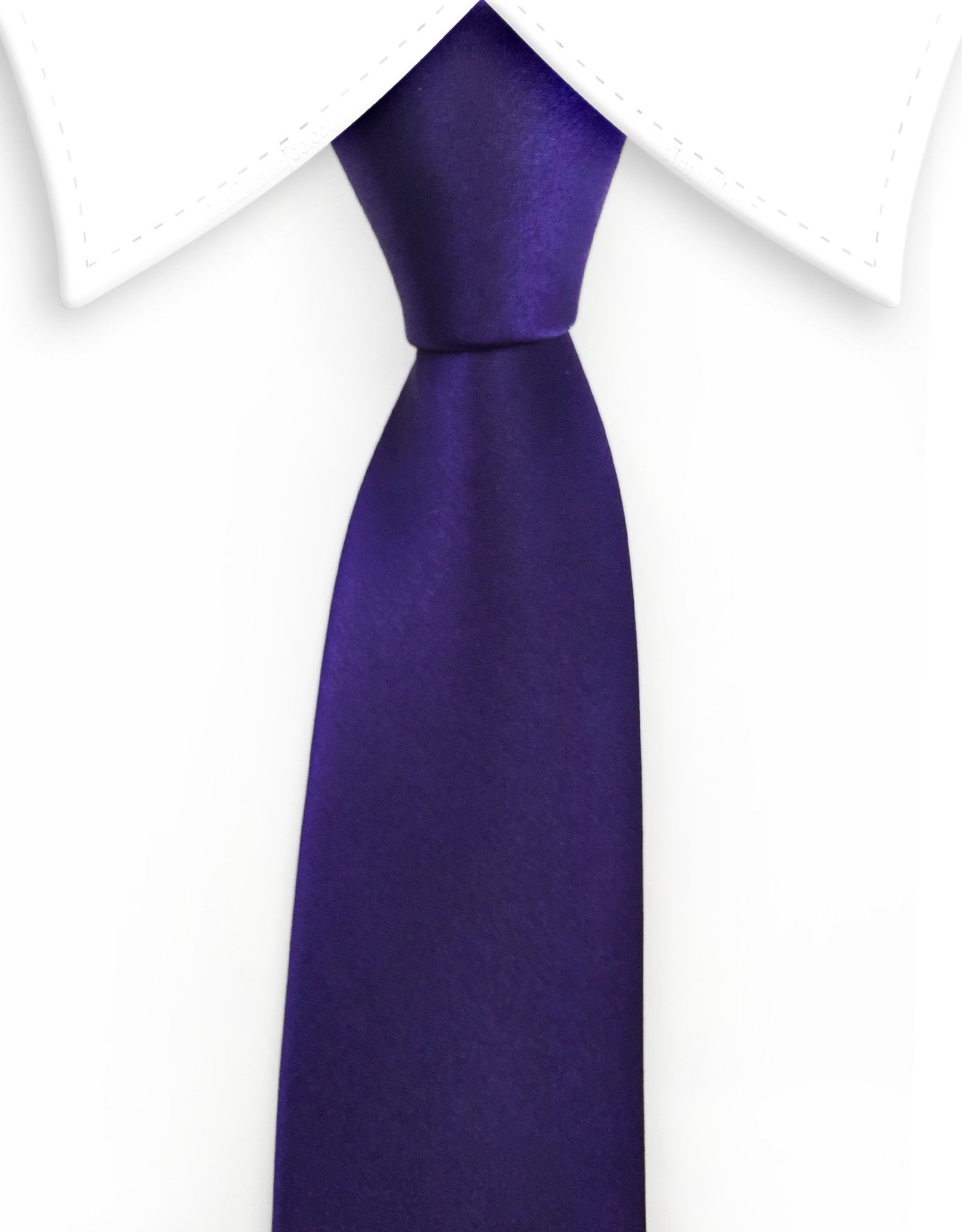 Dark Purple Violet Satin Skinny Tie