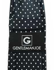 Gentleman Joe Black Tie with white polka dots