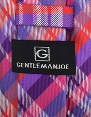 Gentleman Joe Purple Big and Tall Plaid Necktie
