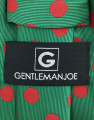 Gentleman Joe's Green Red Dot Tie