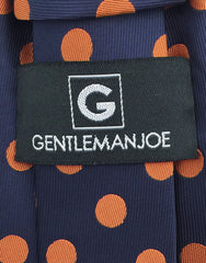 Gentleman Joe's Navy and Orange Dot Necktie