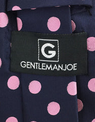 Gentleman Joe Navy & Pink Polka Dot Necktie