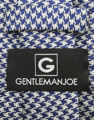 Gentleman Joe navy blue and silver houndstooth tie