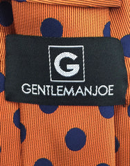 Gentleman Joe Orange Blue Polka Dot Tie