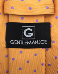 Gentleman Joe Orange Purple Polka Dot Necktie