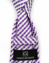 Gentleman Joe Lilac and White Crosshatch Tie