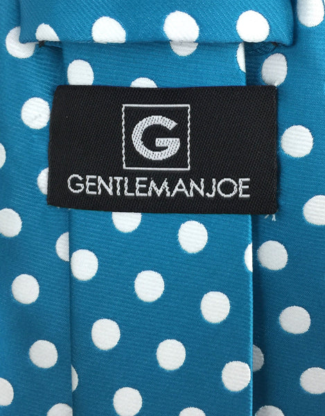 Turquoise and White Dot Necktie – GentlemanJoe