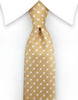 Gold Tie with White Dots