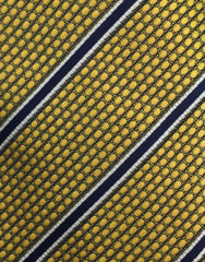 gold & navy blue stripe necktie