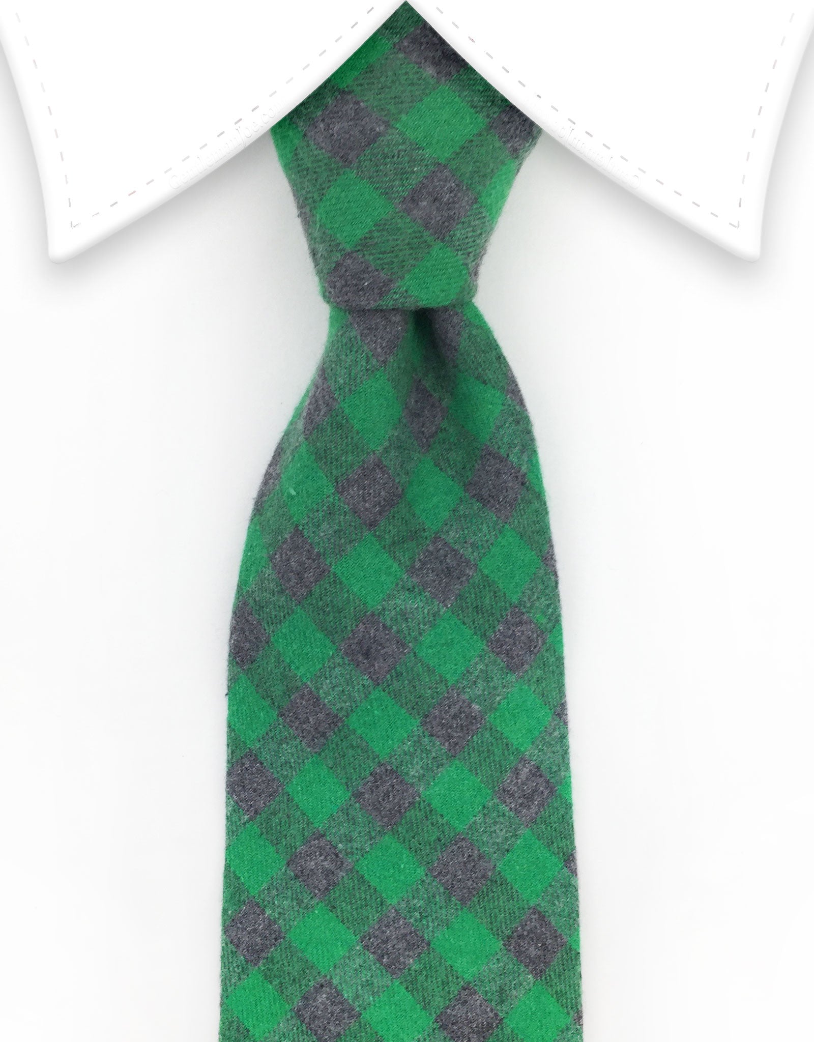 Green Charcoal Checker Tie