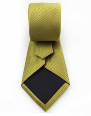 back view of green gold tie