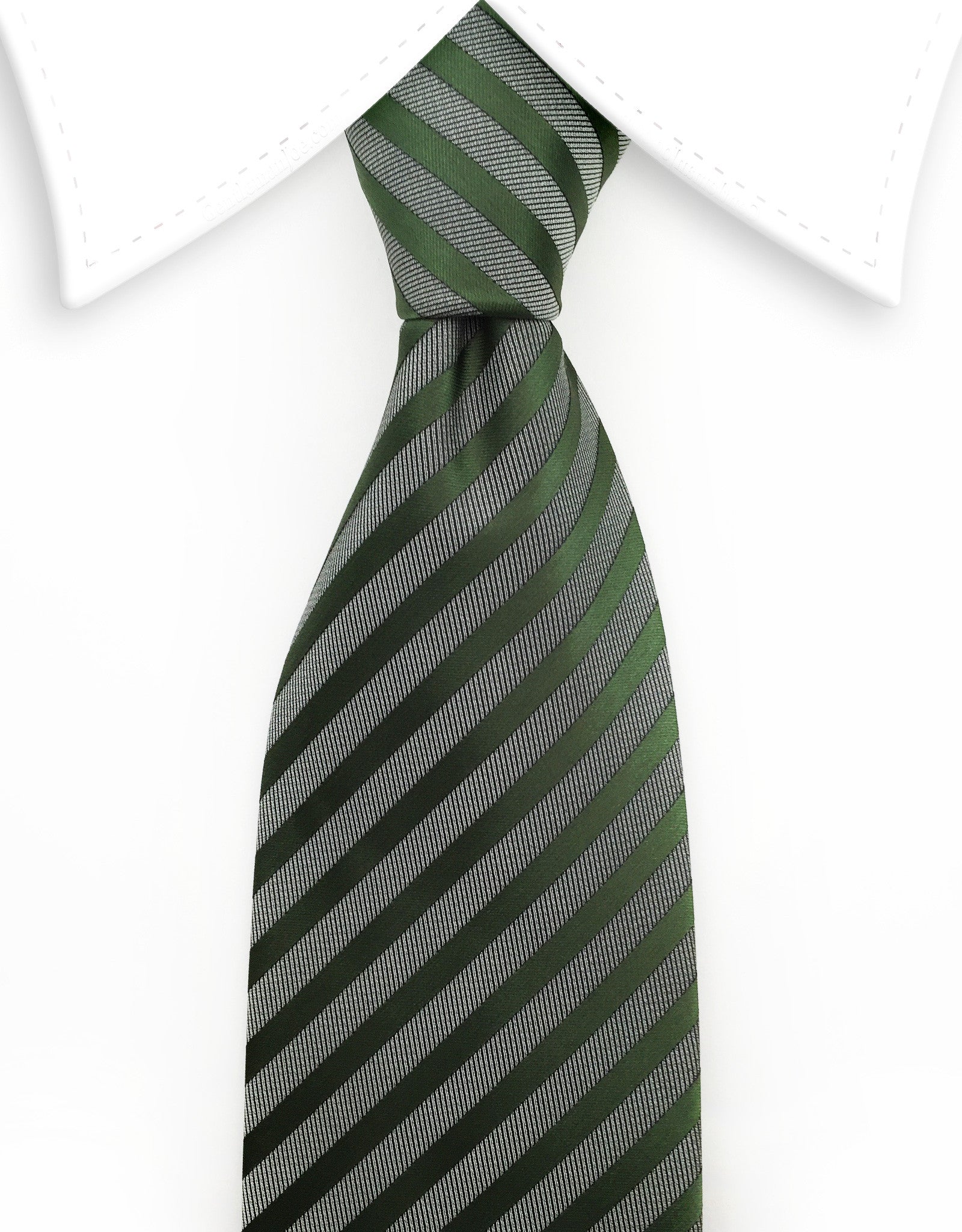 Green Gray Striped Tie