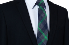 Green Plaid Cotton Tie