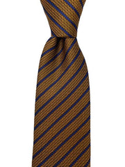 Orange Copper and Navy Blue Striped Men's Tie