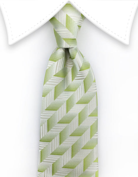 Pastel Green & White Necktie