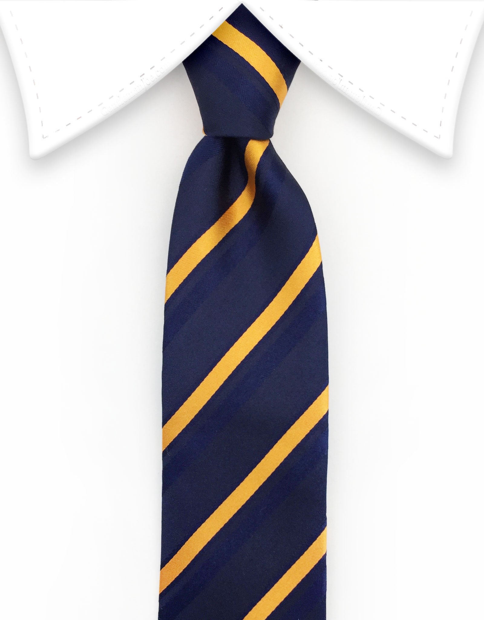 Navy Blue and Orange Skinny Tie