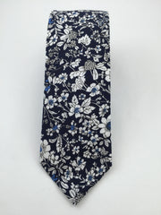 navy floral tie