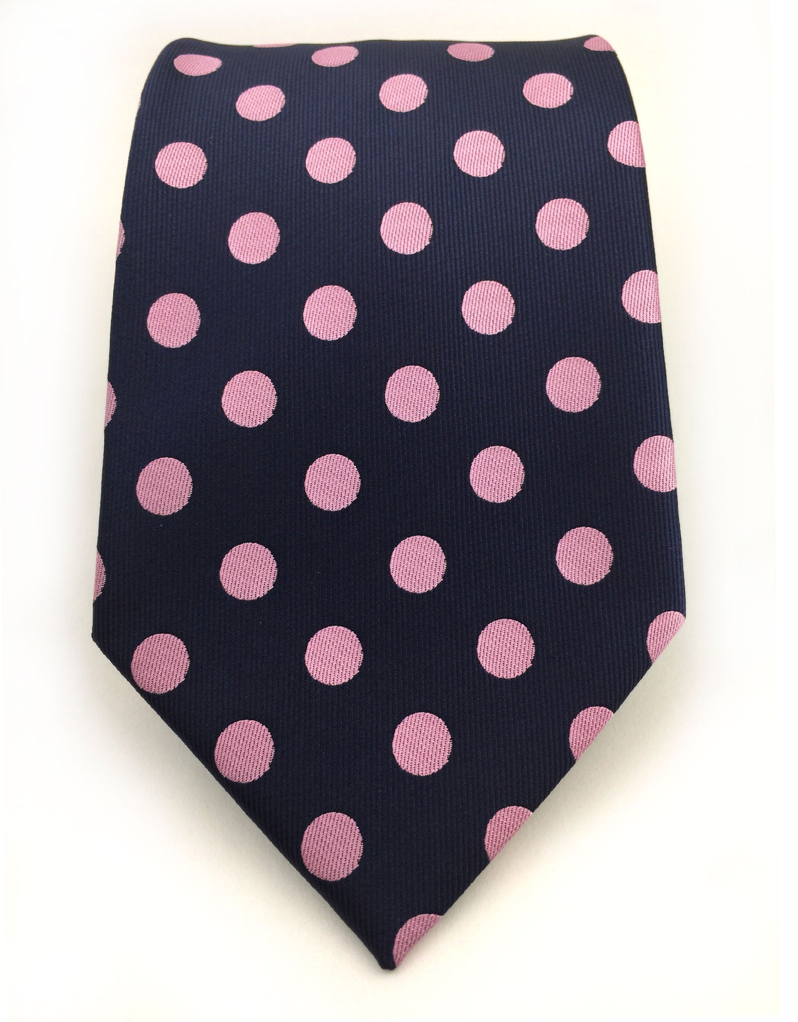 Navy Blue and Pink Polka Dot Tie – GentlemanJoe