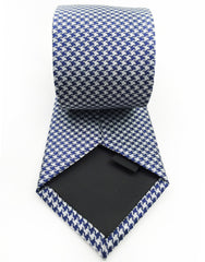 navy blue and silver necktie