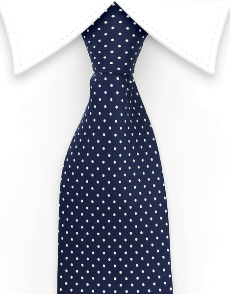 Navy & white pin dot necktie