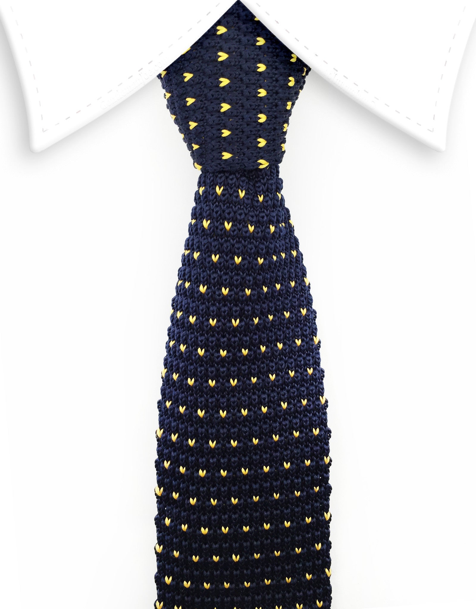 Navy Blue & Yellow Knitted Tie