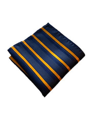 Navy & Orange Striped Pocket Square