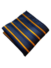 Navy & Orange Striped Pocket Square