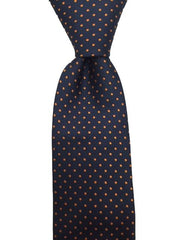 Navy Blue with Mini Orange Dots Men's Necktie