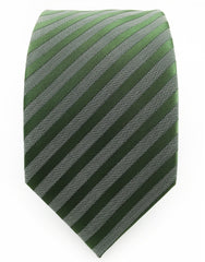 Olive green & charcoal striped tie