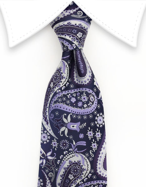 Purple, Lilac & Silver Necktie
