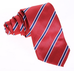 Red and blue striped tie