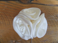 white flower suit pin