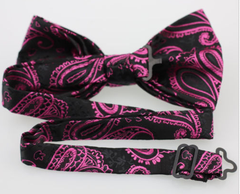 black and pink bow tie