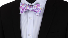 purple floral bow tie