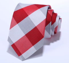 Red White Narrow Tie