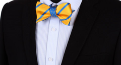 yellow and blue bow ties
