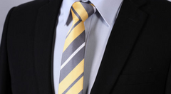 butter yellow and gray tie