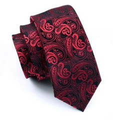 Red paisley tie