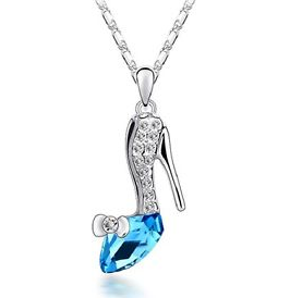 Blue stiletto crystal pendant