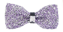 lilac crystal bow tie