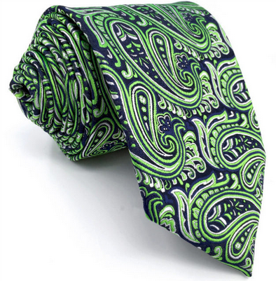 Navy and Green Paisley Tie – GentlemanJoe