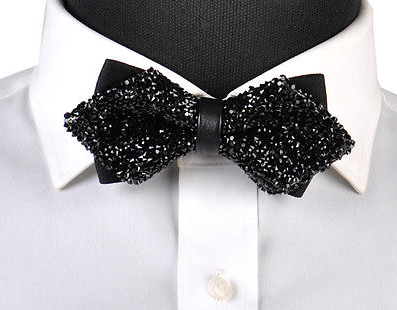 black diamond tip sparkley bow tie