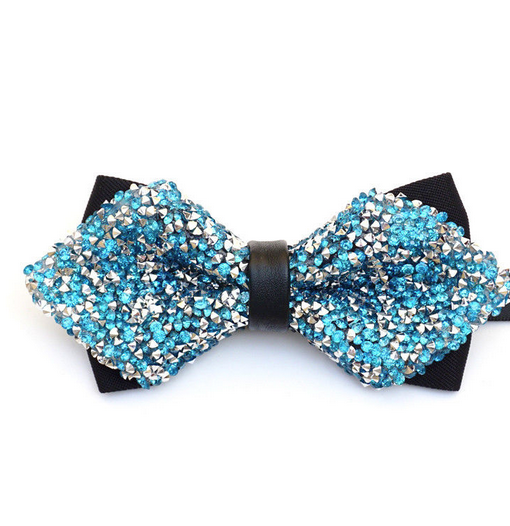 turquoise crystal bow tie