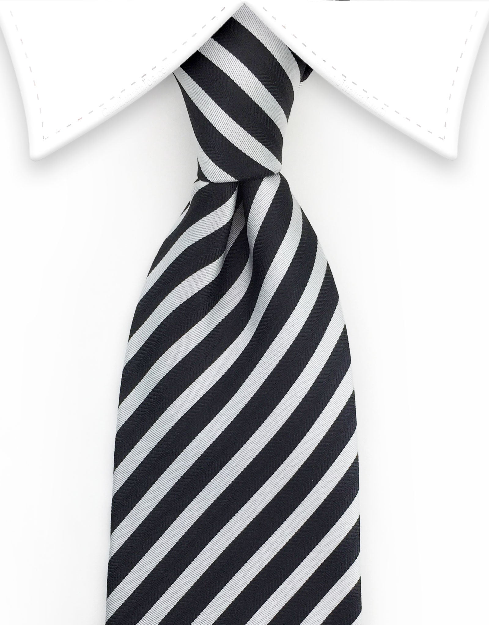 Black & Silver Stripe Men's Necktie