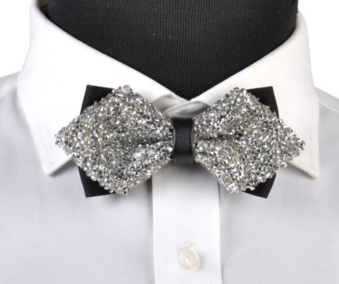Silver bow tie