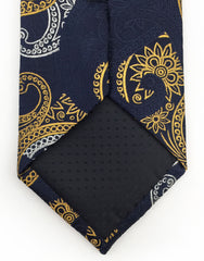 Navy gold tip of tie