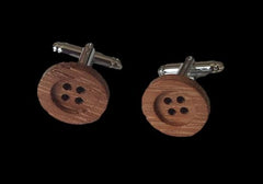 Wood Button Cuff Links