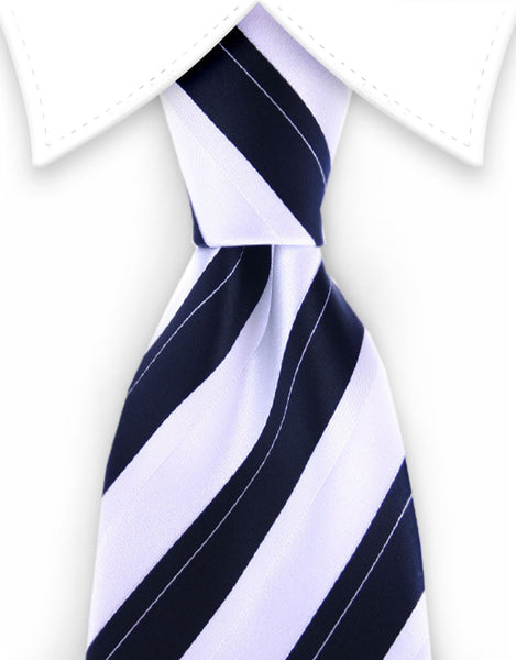 white black wide striped tie