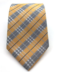 Apricot and Gray Plaid Tie