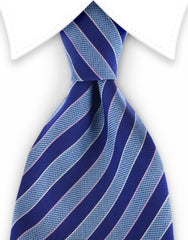 aqua navy striped tie